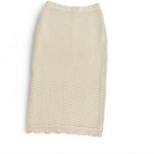 House of Harlow 1960 women’s cream colored knit long skirt. Size S
